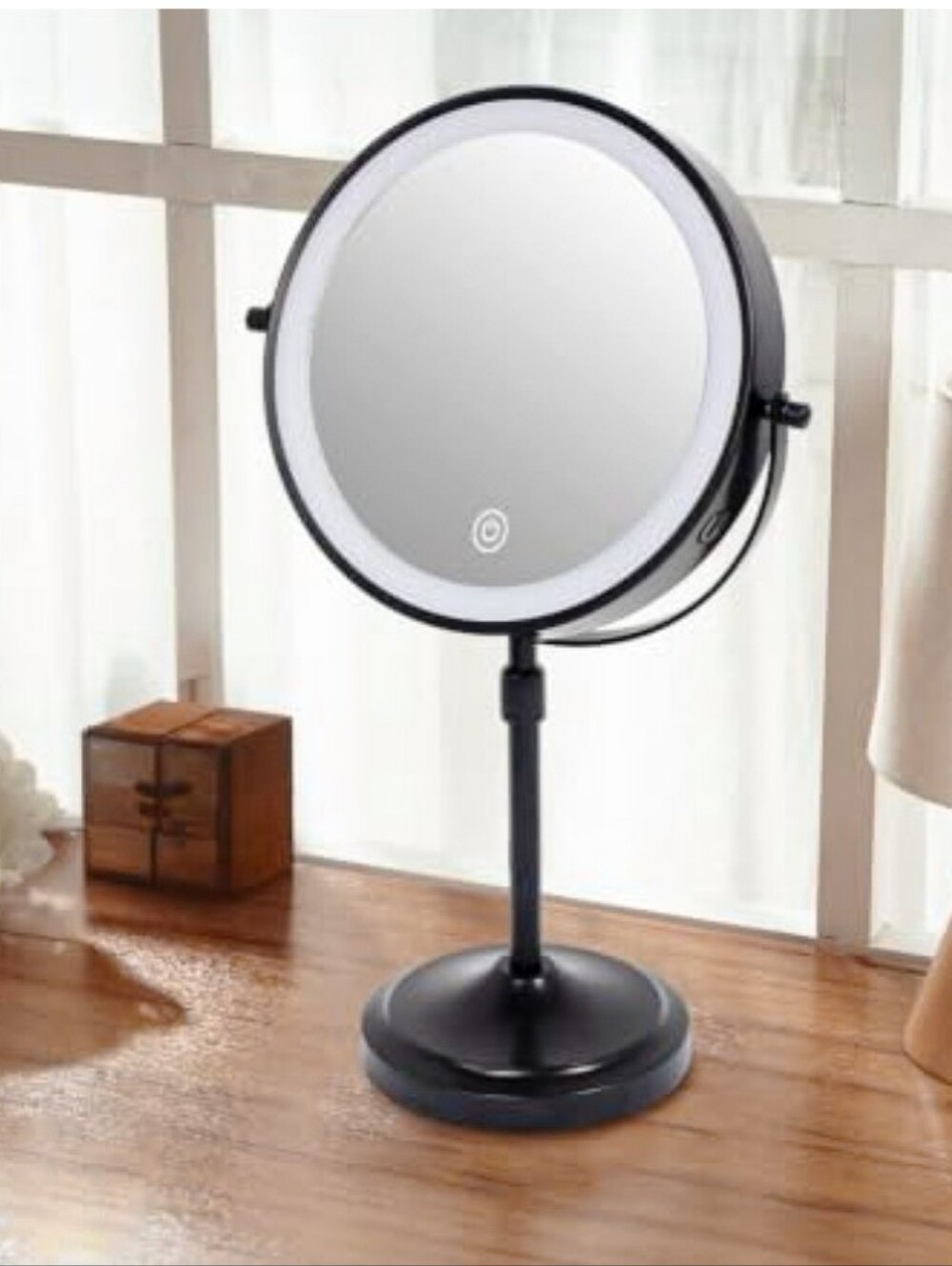 New Rialto LED Daylight Two Way 360° Black Swivel Vanity Mirror